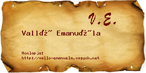 Valló Emanuéla névjegykártya